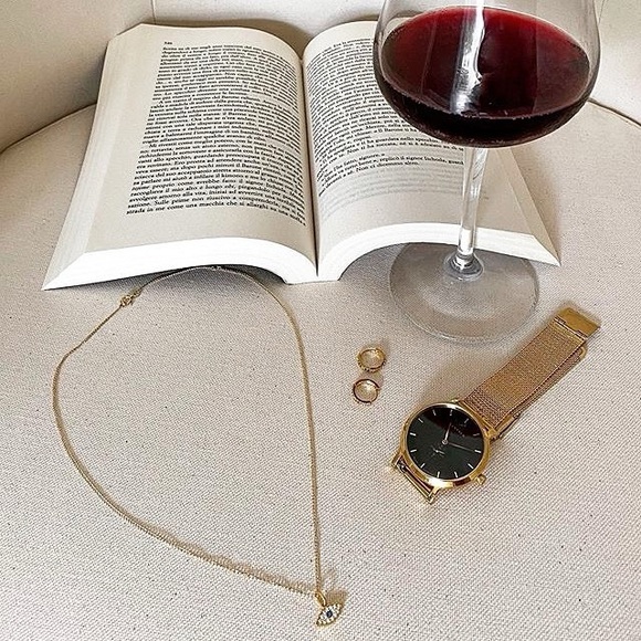 Maison Miru Gold Evil Eye Charm Necklace - Picture 4 of 4